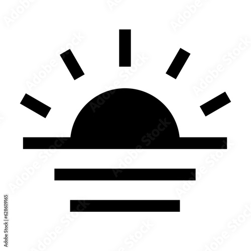 一日、太陽を表す塗りつぶしスタイルのアイコン