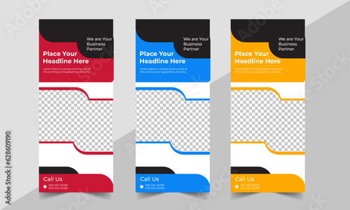 Business Roll Up Banner corporate Roll up background for Presentation, Vertical roll up, x-stand, exhibition display, Retractable banner