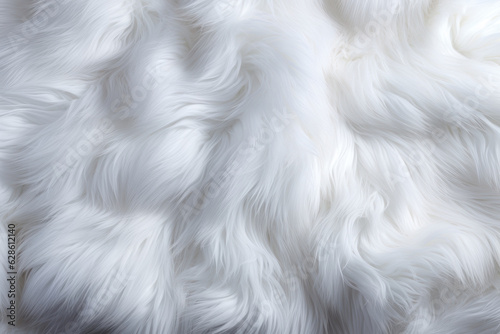 Background, texture, white fur, carpet. Background for the site, application. AI generative.