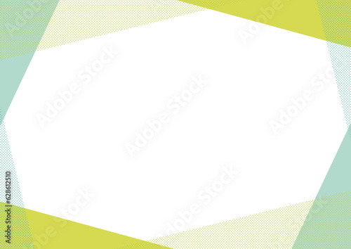 幾何学　フレーム  緑　黄緑　ドット　シンプル