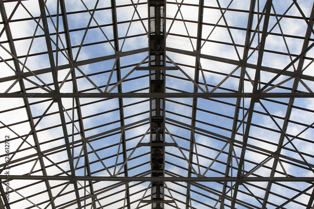 Glass ceiling inside a Parisian building