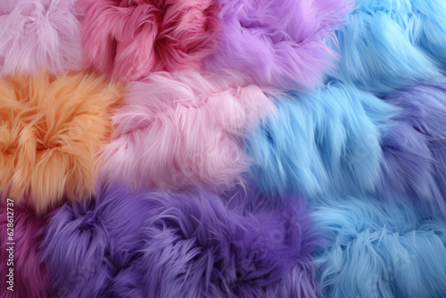 Background, texture, colorful fur, fur coat. Background for the site, application. AI generative