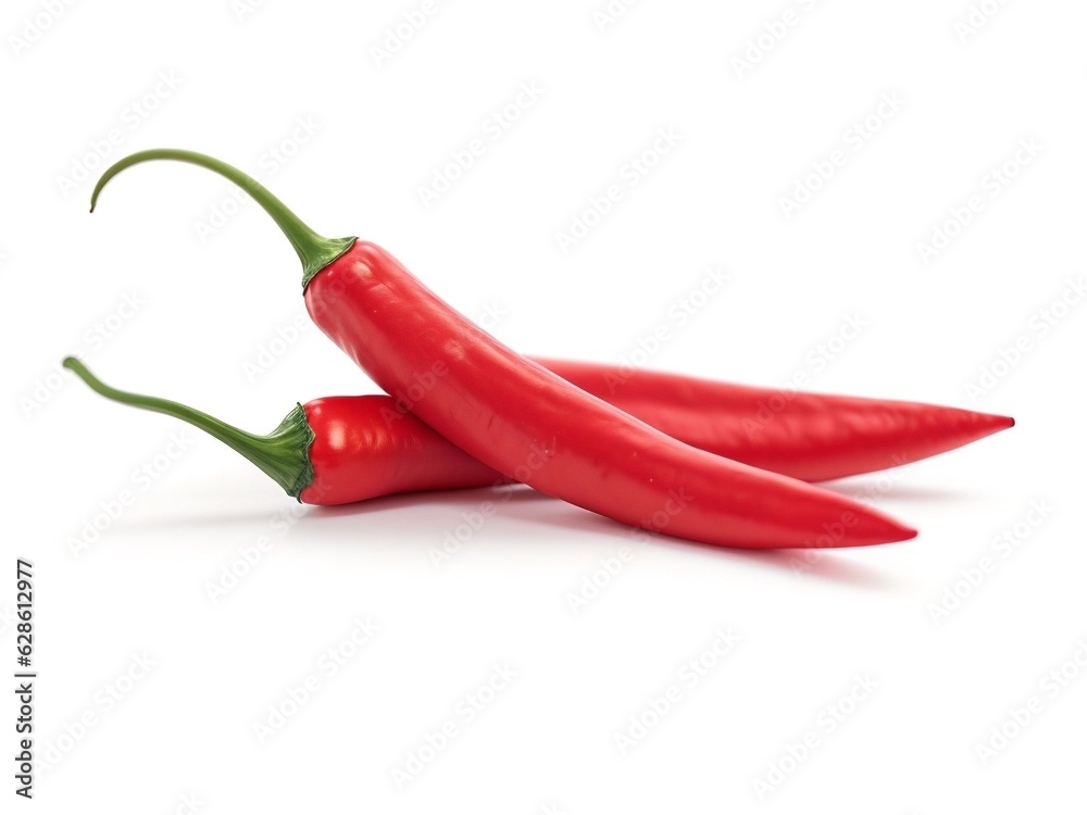 Red chili peppers on white background