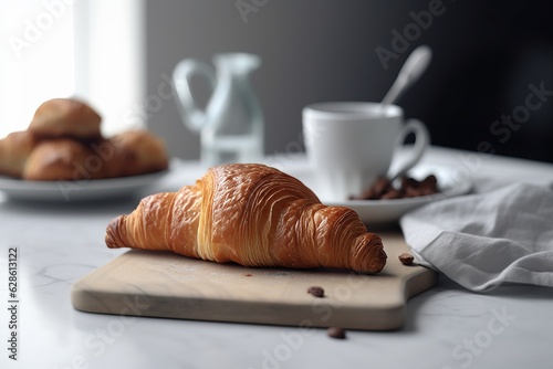 fresh french croissant, ai generated, Generative AI