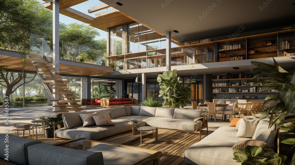 Live green wall in home interior. Vertical gardening, 3d rendering Generative AI Live green wall in home interior. Vertical gardening, 3d rendering Generative AI