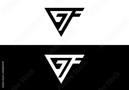 GF minimal style monogram logo white and black background-01