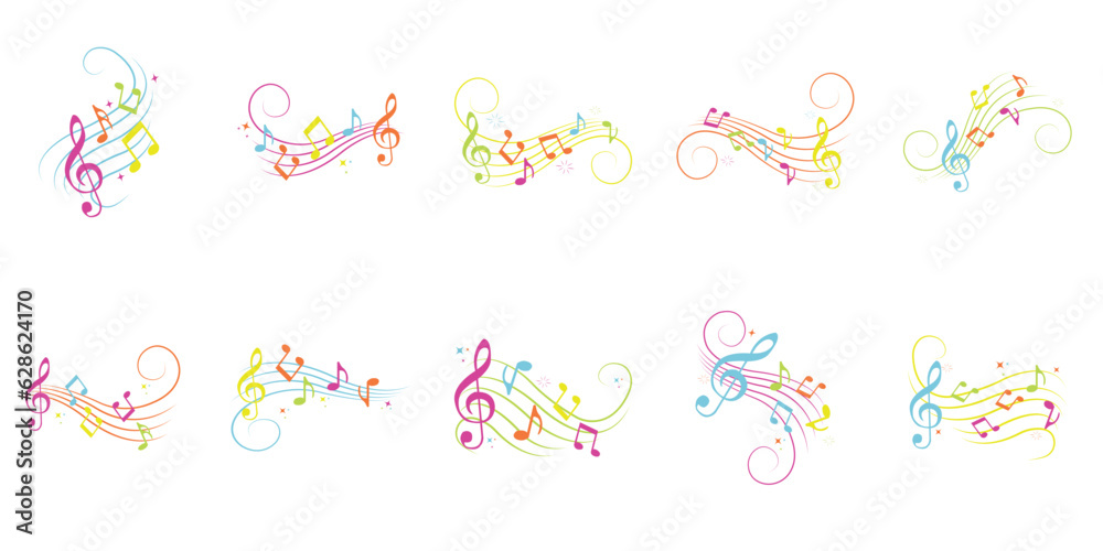 Musical Notes Illustration Set