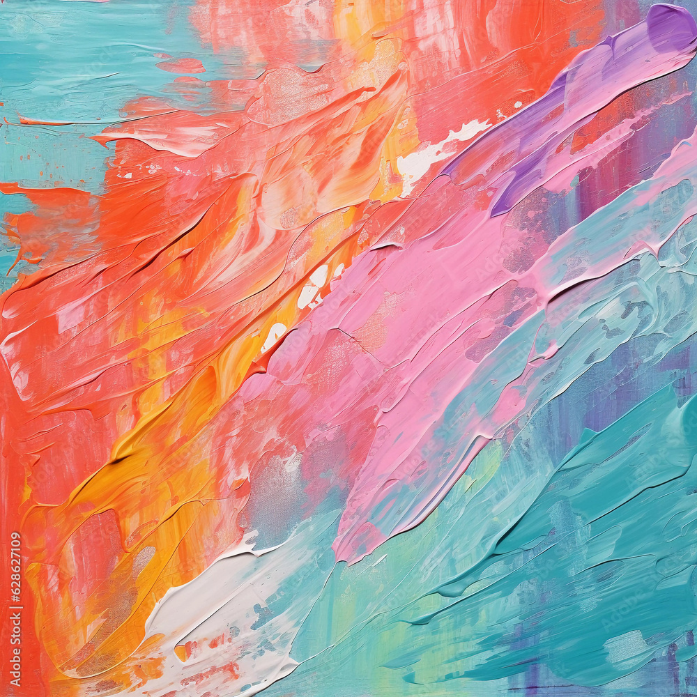 Colorful Brushstrokes: Abstract Oil Painting Background, Generative AI Colorful Brushstrokes: Abstract Oil Painting Background, Generative AI