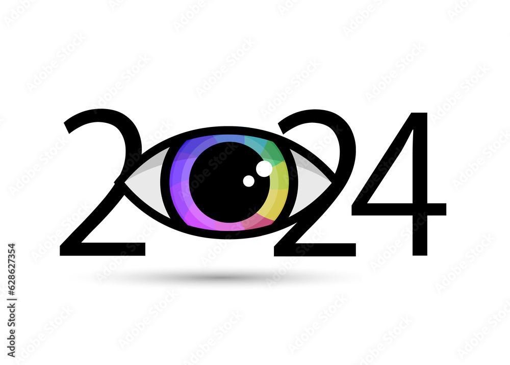 Happy New Year 2024 2024 With Vision Eye Icon Stock Adobe Stock   1000 F 628627354 BnqjQHdNM9kI8DKzTsDr6i9NXO8o8hKH 