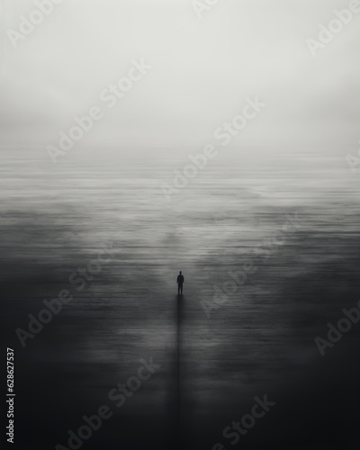 AI-generated illustration reflecting the beauty of self-reflection and the quest for inner peace. The inner journey unfolds, exploring thoughts, emotions, and dreams in the open field.