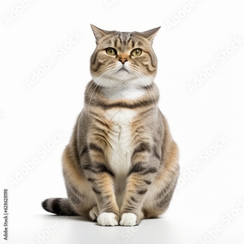 an image of a cat sitting down on a white background