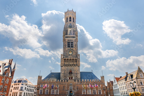 Fotografia The Belfry of Bruges, a medieval bell tower in the centre of Bruges, Belgium