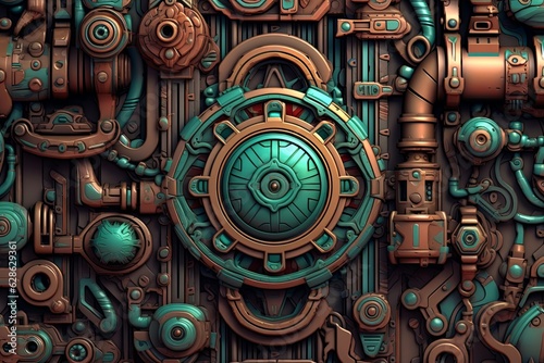 an image of a wall with many different types of machinery