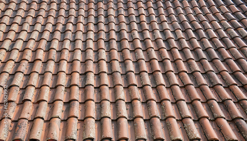 High-resolution texture background of roof tiles  showcasing intricate patterns and a blend of earthy tones. Ideal for architectural design projects  home improvement themes  or adding a rustic touch 