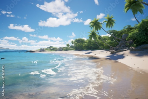 Pictures of paradise beaches  Generative AI