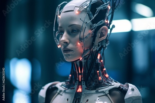 an image of a woman wearing a robot suit