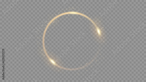 The effect of abstract white light circles on a transparent background. Stock royalty free. PNG