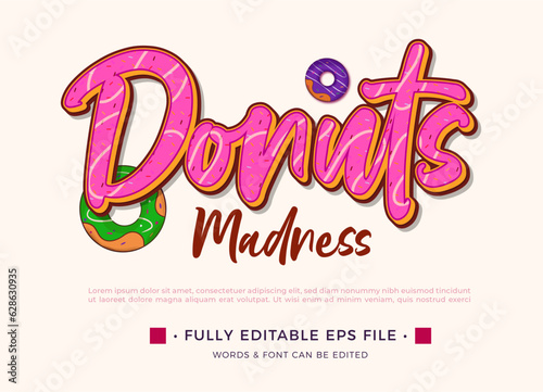 Sweet donuts text effect editable