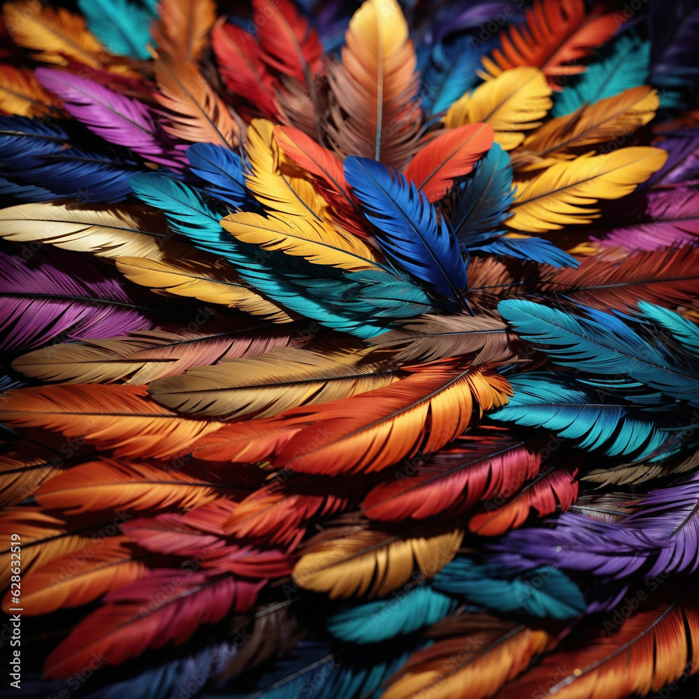 Obraz premium colorful feathers background
