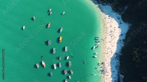 Praia do Forno, Arraial do Cabo, Rio de Janeiro aerial top view footage