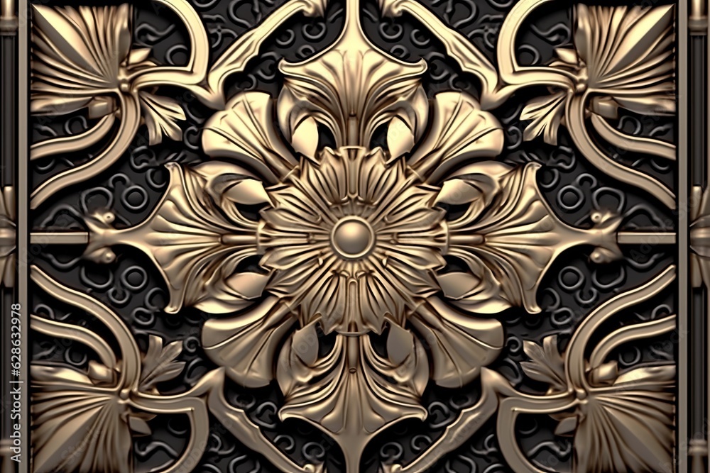 an ornate gold design on a black background an ornate gold design on a black background