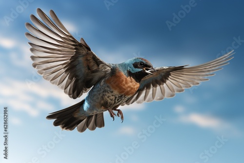 Photos of birds in flight, Generative AI © Nino57