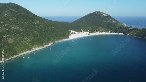 Praia do Farol, Arraial do Cabo, Rio de Janeiro aerial view footage