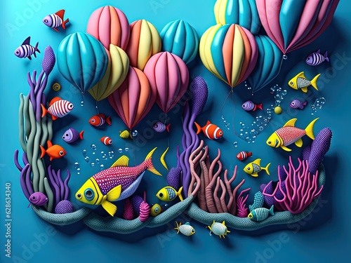 sea life. sea ocean  fish  fish  jellyfish  fish  fish  fish  jellyfish  sea. high quality illustration