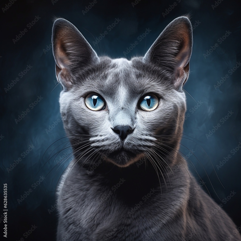 black cat portrait. Generated AI black cat portrait. Generated AI