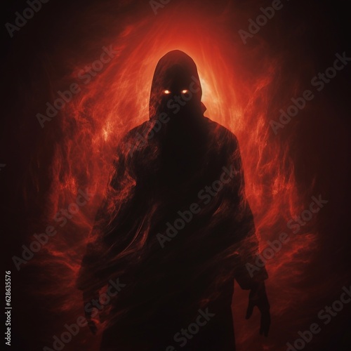 Man on fire, horror concept