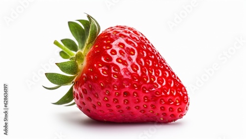 Juicy strawberries on a white background. There is a berry, tasty and beautiful. From the garden or from the supermarket.