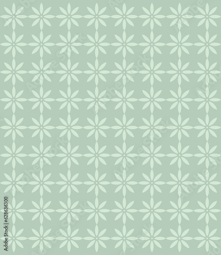 Cute grey- green pattern with small flowers with seven petals