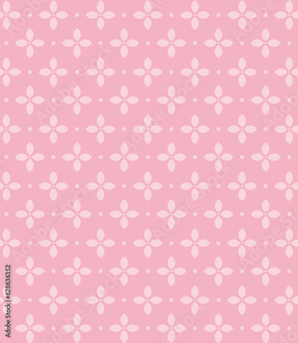 Cute pink pattern with small flowers with four petals