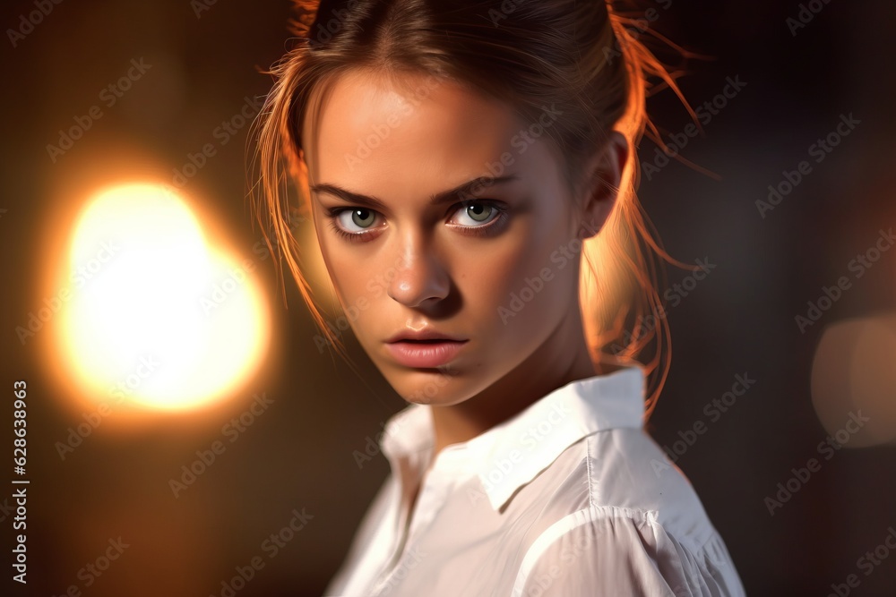 portrait of a beautiful young woman in a white shirt portrait of a beautiful young woman in a white shirt