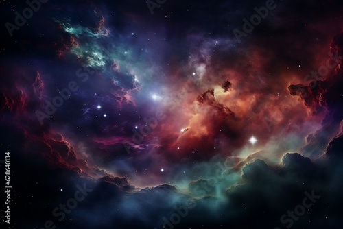 Nebula Space Explosion Background with Space for Assets. AI © Usmanify