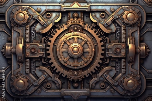 steampunk background with gears and clockwork illustration design wallpaper