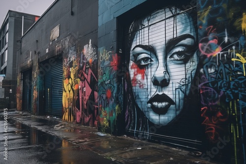 street graphiti art in a back alley outside