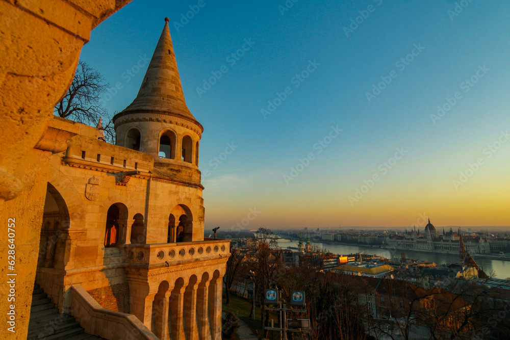 The Fisherman's Bastion (Hungarian: Halászbástya) is a neo-Romanesque monument in the Hungarian capital of Budapest.