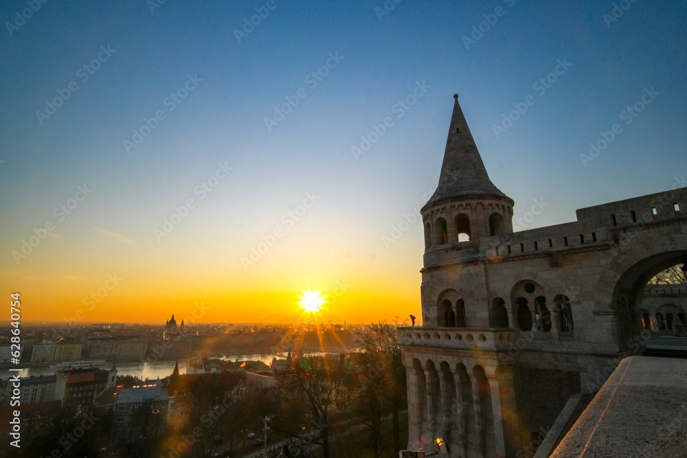 The Fisherman's Bastion is a neo-Romanesque monument in the Hungarian capital of Budapest.
