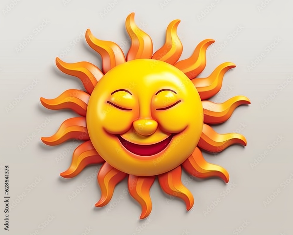 the sun is smiling in this 3d illustration