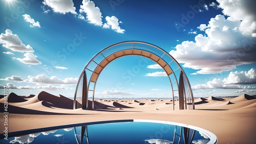 Photo of an arch reflecting in a serene pool of water © Usman