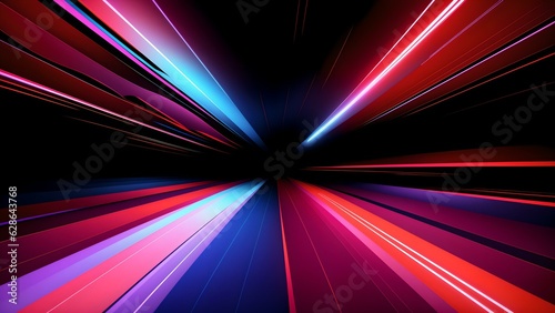 Photo of abstract lines in vibrant colors against a dark background © Usman