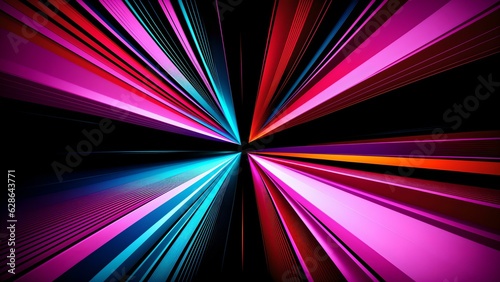 Photo of a vibrant abstract composition against a dark backdrop