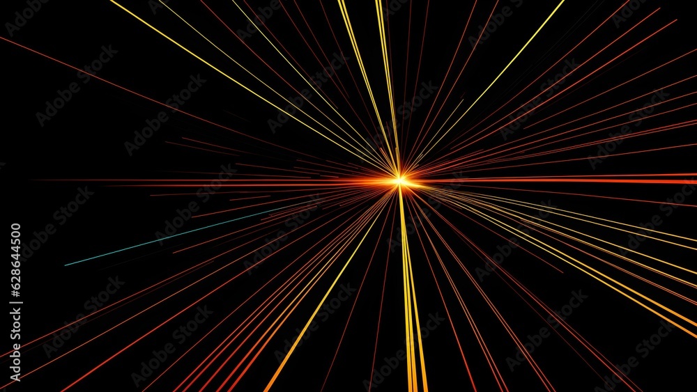 Obraz premium Photo of abstract colorful lines on a black background