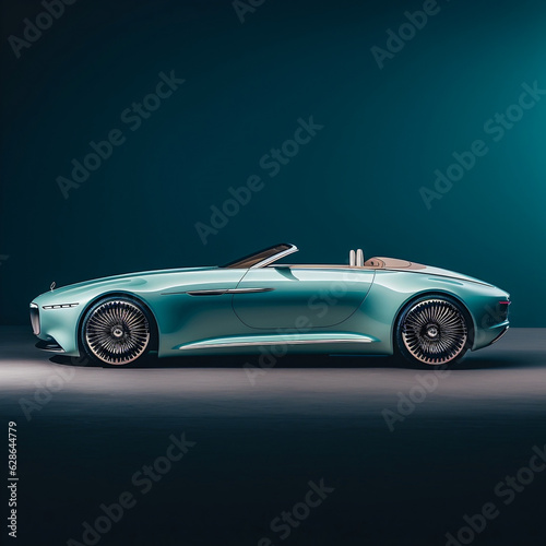 Blue modern cabriolet sport car model