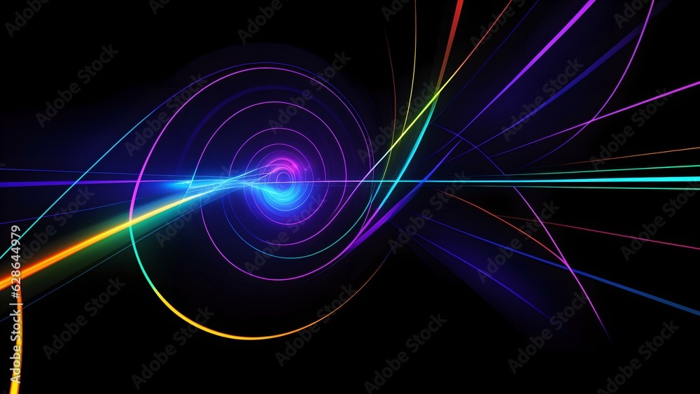 Obraz premium Photo of abstract colorful lines on a black background