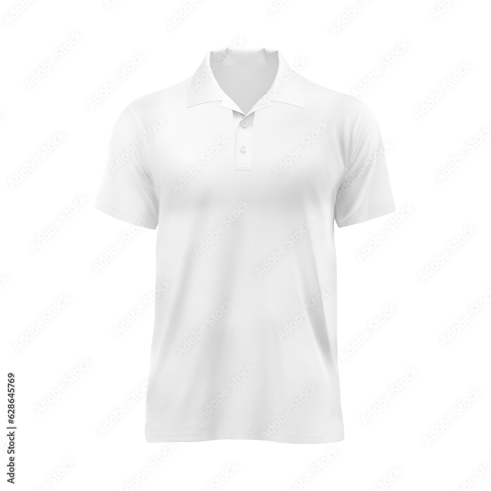 White blank Polo T-shirt template, natural shape on invisible mannequin, for your design mockup for print, isolated on white background. White blank Polo T-shirt template, natural shape on invisible mannequin, for your design mockup for print, isolated on white background.