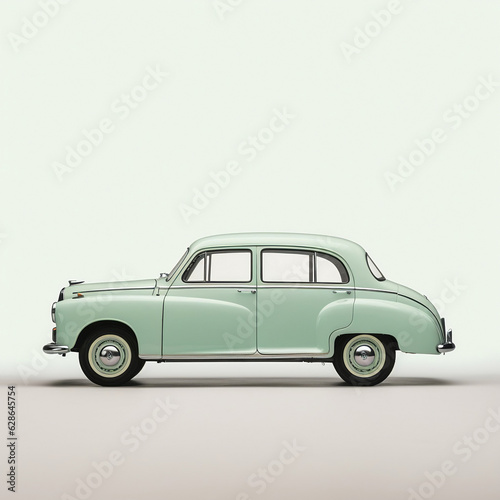  Light mint blue wedding vintage retro car model