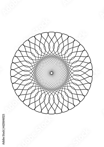 Rosette in form einer sternförmigen blüte mit einer vielzahl sich teilweise überlappenden blütenblättern