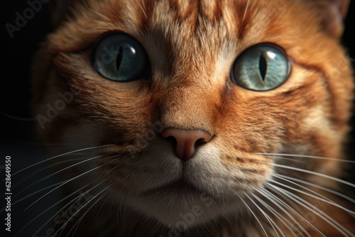 Close up portrait of an cute orange cat